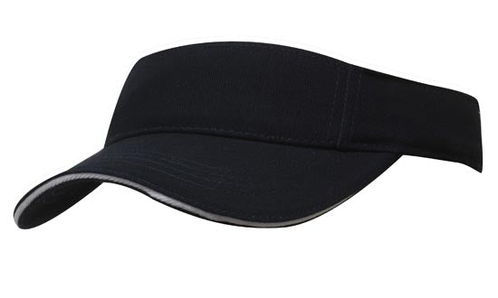 Headwear Visor With Sandwich X12 - 4230 Cap Headwear Professionals Navy/White One Size 